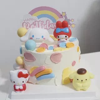 网红少女云朵捏捏灯蛋糕装饰摆件小夜灯生日烘焙配件儿童玩具礼物