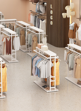 服装店展示架童装店衣服挂衣架女装落地陈列架男装店中岛金属货架