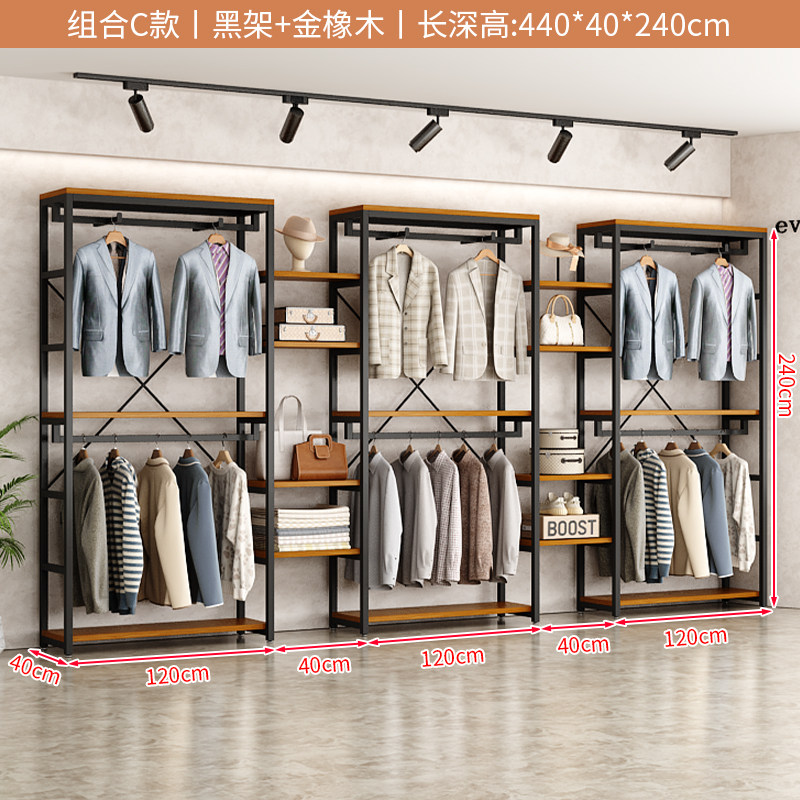 高端女装货架服装店陈列展示架落地展示衣架正挂高档卖衣服的架子