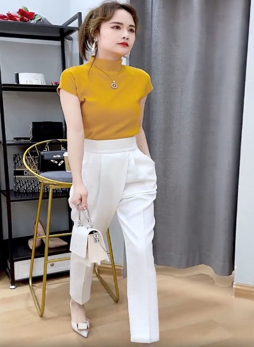 职业款女裤休闲2022春秋显瘦女气质长袖套装白衬衫时尚新款两件套