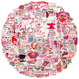 装 套情人节bookish贴纸手机壳笔记本水杯平板个性 饰贴纸 100张