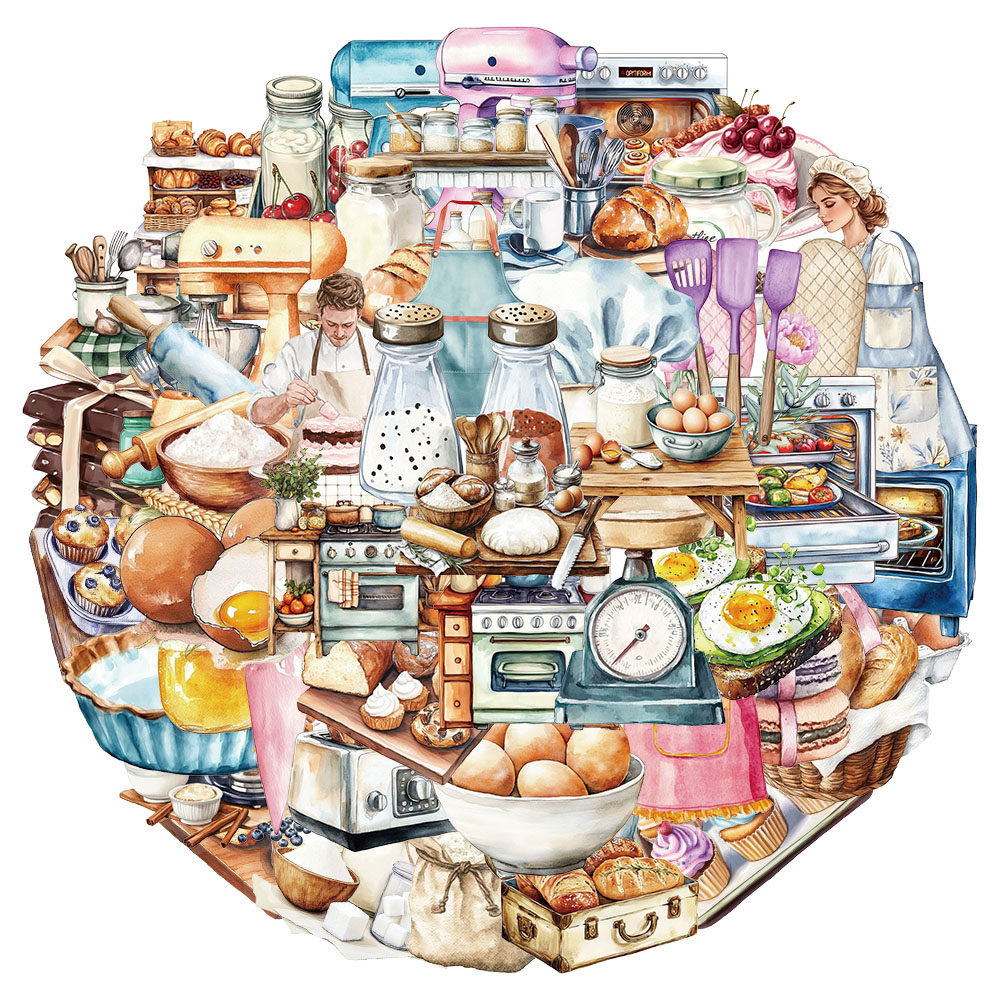 50张/套创意烘焙主题ins风PET透明材质贴纸笔记本个性装饰贴纸,文具电教/文化用品/商务用品,贴纸/立体贴纸,淘宝优惠券,粉丝福利购,淘宝优惠卷