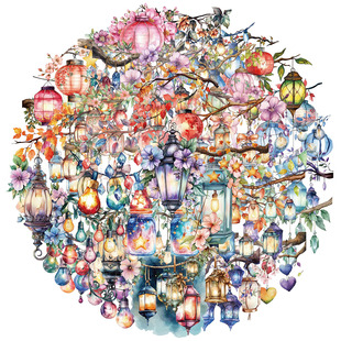 50张/套创意灯火阑珊ins风PET透明材质贴纸笔记本个性装饰贴纸