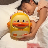 儿童储蓄密码 指纹解锁卡通小萌鸭储钱罐背包自动卷钱智能存钱罐
