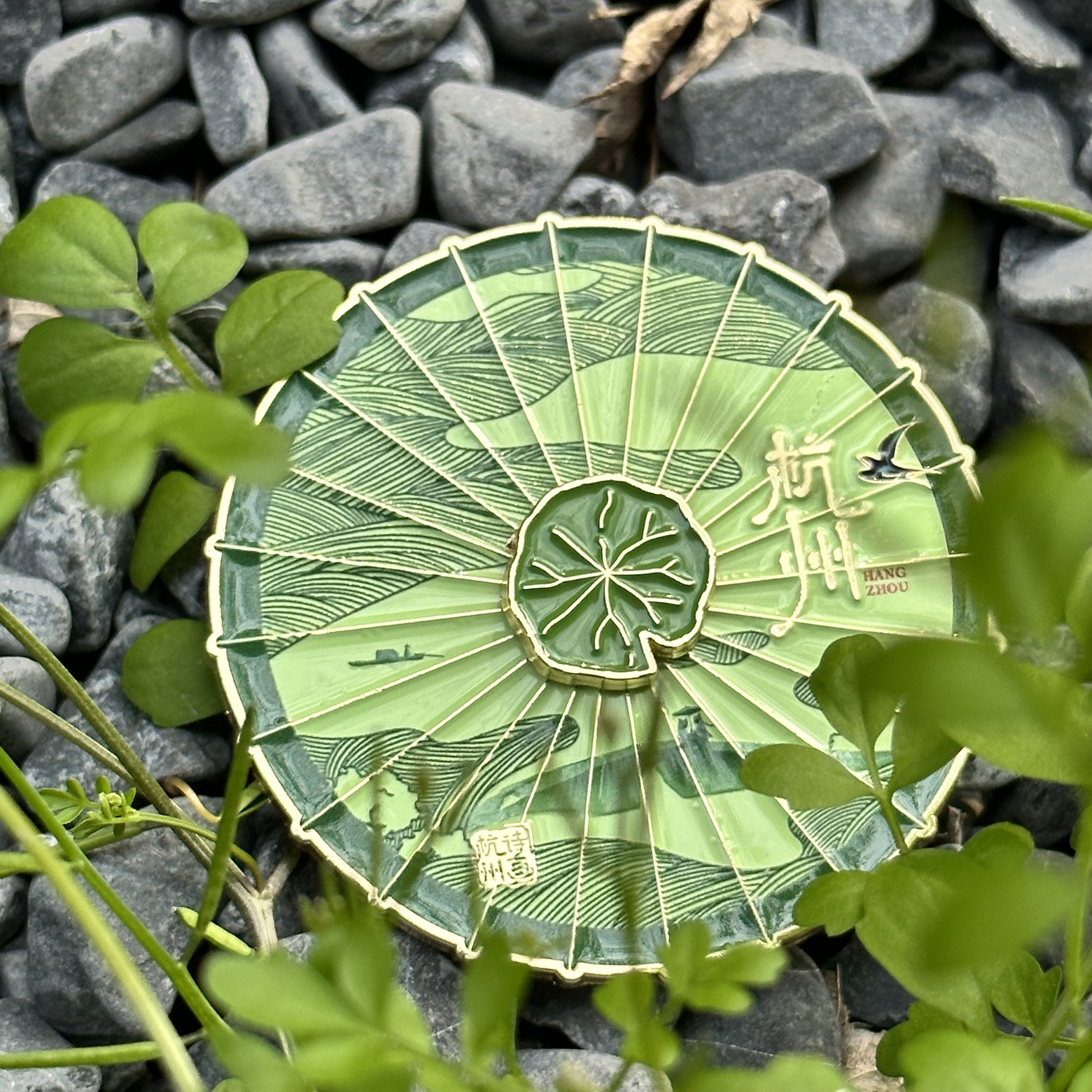 杭州西湖油纸伞金属磁吸冰箱贴