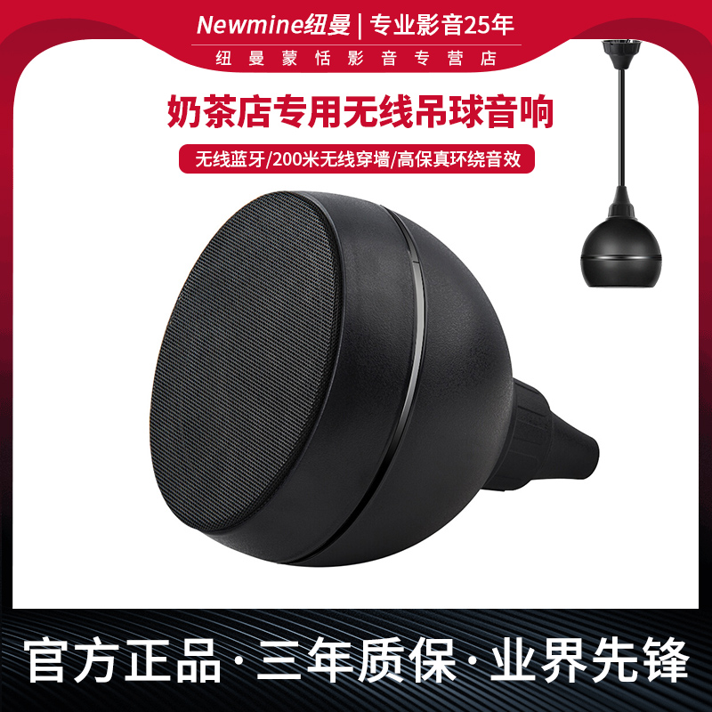 纽曼D20无线吸顶吊球音响同轴天花吊顶悬挂式喇叭奶茶店餐厅饭店超市店铺室内吊装喇叭背景音乐系统