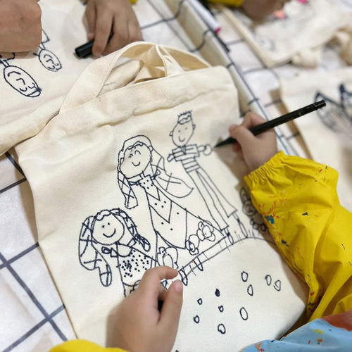 幼儿园作业儿童diy帆布包材料包手提袋手工制作涂鸦帆布袋环保袋