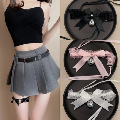 蕾丝蝴蝶结铃铛腿链锁骨链