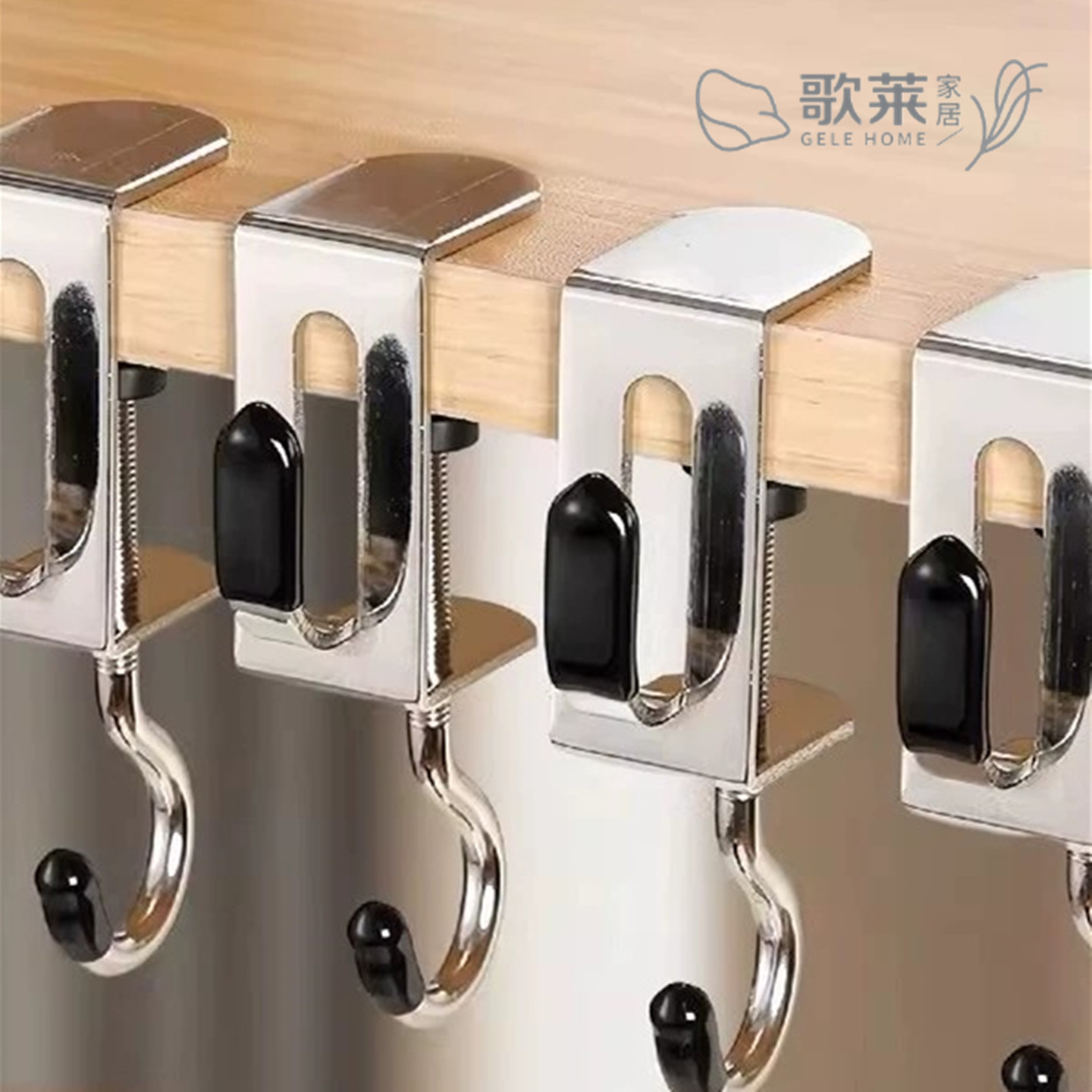 不锈钢强力双挂钩课桌边书包挂钩