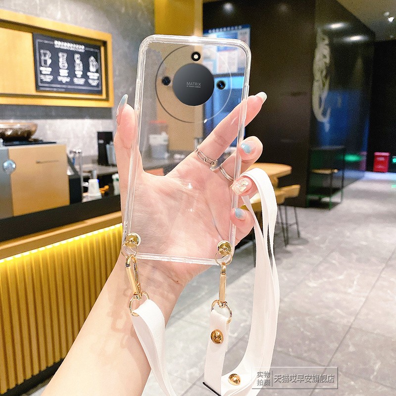 适用华为荣耀X50手机壳X40保护套X30硅胶X60i透明X60Pro软壳X20SE斜挎背带X10防摔9x女X9a挂绳X9B挂脖子GT男i