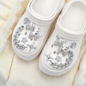 洞洞鞋 扣diy鞋 配饰感独角兽鞋 饰cro鞋 饰配件饰品 花装 2025新款