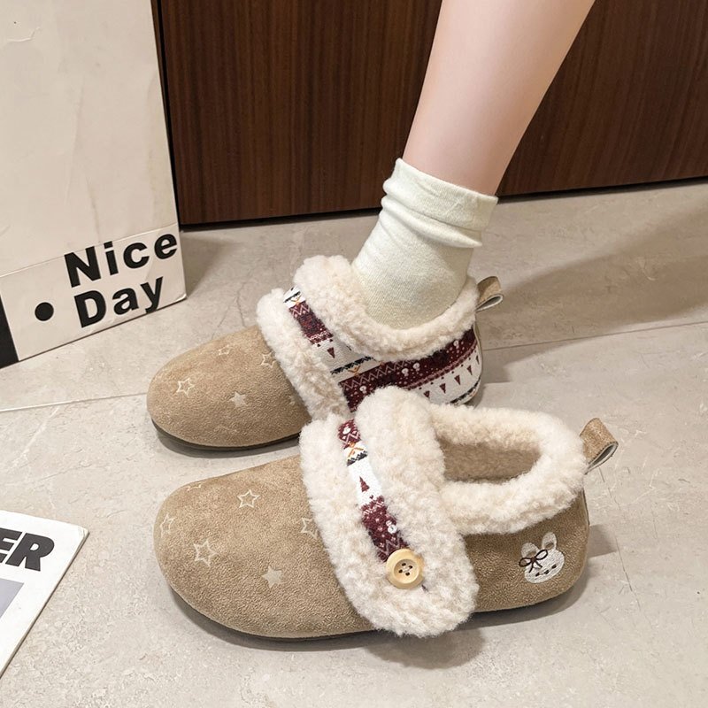 复古勃肯棉鞋女款2026新款冬季外穿卡通加绒加厚保暖平底雪地鞋女,女鞋,棉鞋,淘宝优惠券,粉丝福利购,淘宝优惠卷