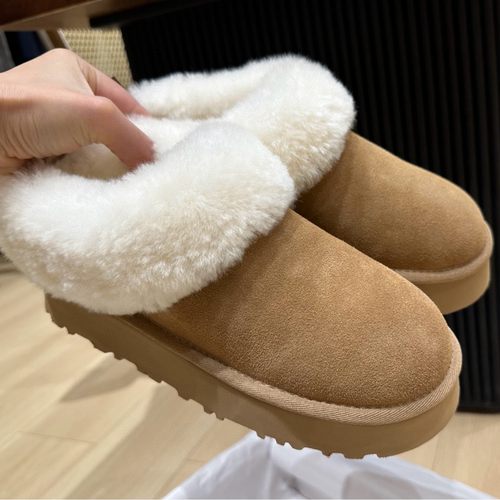 桑坡厚底塔茨勒便鞋女款毛毛秋tazzelle皮毛一体雪地靴冬季款