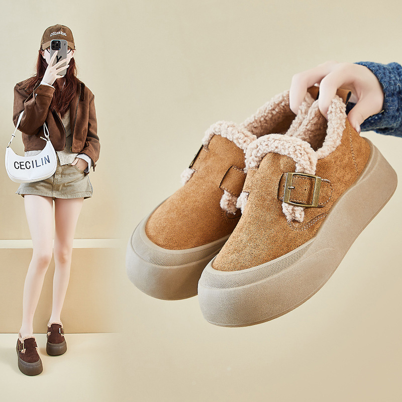 2025冬季加绒小白鞋新款韩版女学生保暖棉鞋休闲鞋xfh8277