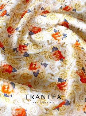 法式纯棉全棉布料棉布diy手工碎花印花衣服装衬衣连衣裙玫瑰面料