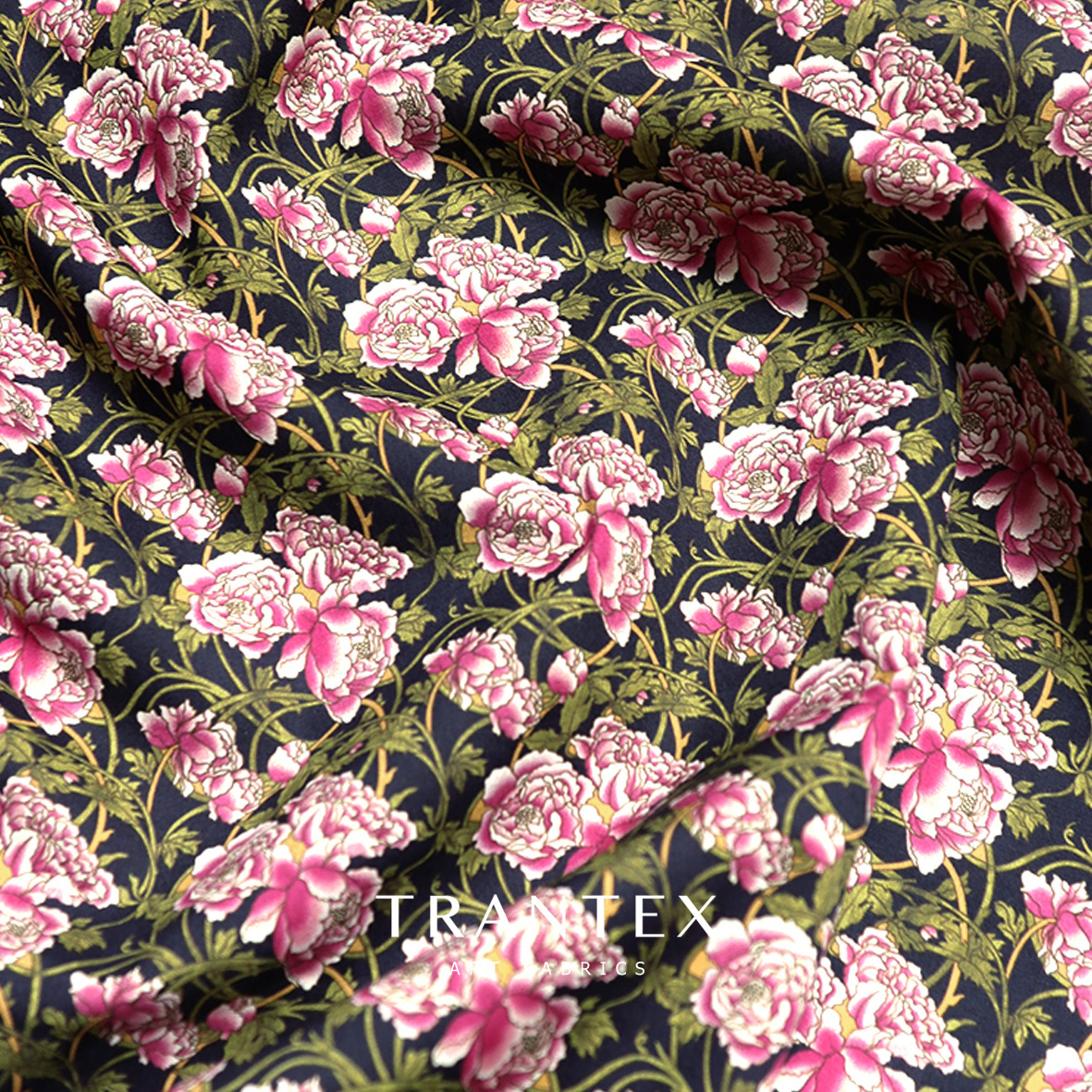 长绒棉复古印花服装设计师布料