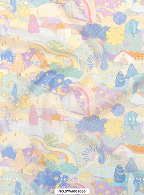 80s长绒棉加密府绸手作可爱童趣diy服装童装印花布料面料山云屋1