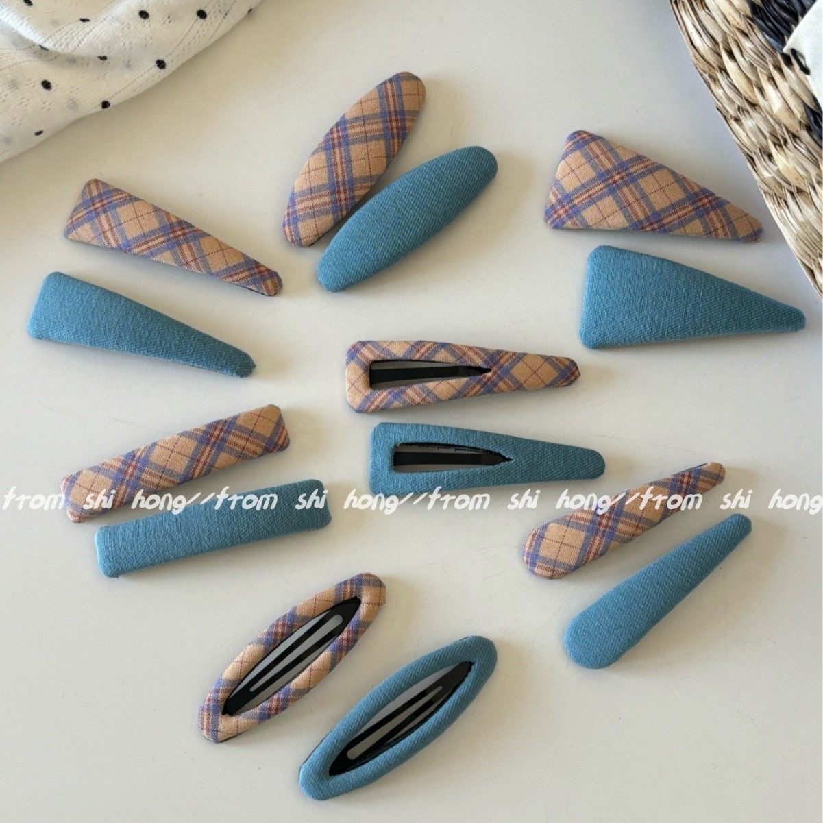 韩系早春布艺格纹BB夹侧边发夹女后脑勺高级感简约刘海夹发卡发饰,饰品/流行首饰/时尚饰品新,发饰,淘宝优惠券,粉丝福利购,淘宝优惠卷