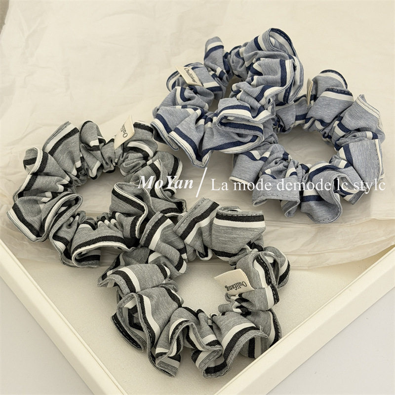 韩版条纹布艺小肠发圈森系马尾发绳气质百搭扎头绳网红橡皮筋头花,服饰配件/皮带/帽子/围巾,指环,淘宝优惠券,粉丝福利购,淘宝优惠卷