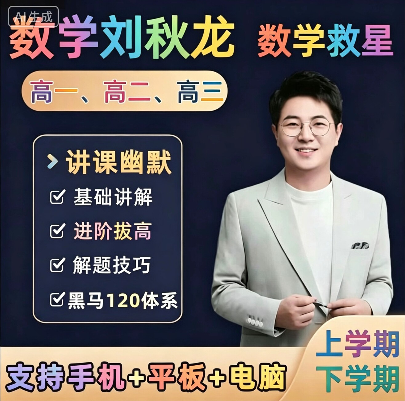 2026刘秋龙高中数学新高一高二高三系统课+配套资料,一手无水印