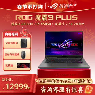 ROG魔霸9 Plus 锐龙R9-9955HX RTX5060显卡18英寸2.5K屏240Hz刷新率电竞游戏笔记本电脑玩家国度官方旗舰店