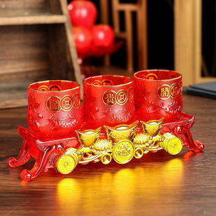 塑料红供碗供水杯拜拜汤碗斋饭碗招财茶杯茶壶酒杯贡品摆件用品