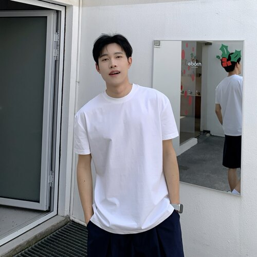 夏季260g索罗娜圆领短袖打底T恤