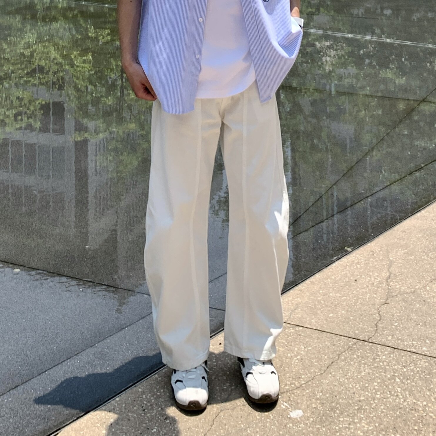 SUNSET 复古高街弯刀牛仔裤男垂坠感宽松阔腿休闲百搭直筒长裤
