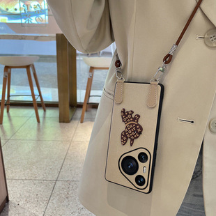 复古老花华为Pura80手机壳mate80promax斜挎可背挂绳m70pro p50e潮 全包防摔40RS保时捷p60Art外壳60pro女新款