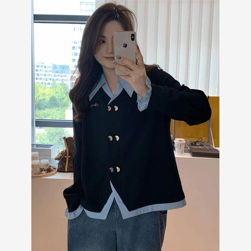 加码女装假两件套夹克202