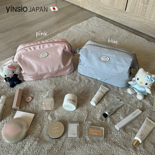 日本yinsio化妆包大容量2025新款便携女大容量外出化妆分区收纳包