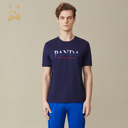 CANUDILO/卡奴迪路 印花短袖T恤男休闲纯棉t恤男