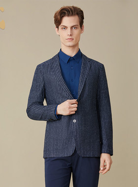 CANUDILO/卡奴迪路 休闲条纹西服男单西外套上班男士