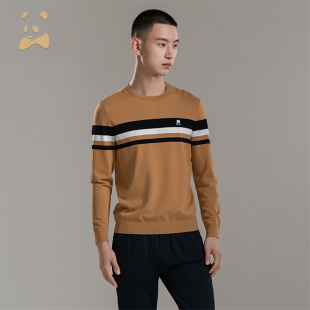 CANUDILO T恤男22春夏 卡奴迪路拼接条纹毛织长袖