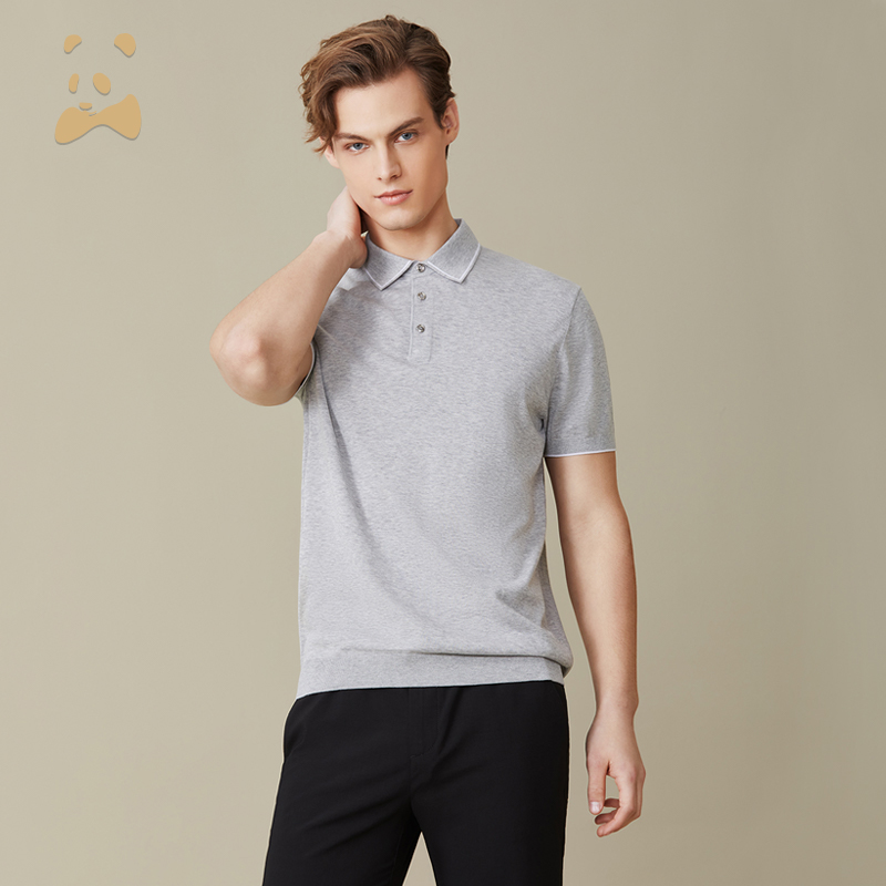 CANUDILO/卡奴迪路 纯色经典棉质翻领针织短袖POLO衫