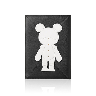 LULULAM X COSMOS星际熊官方授权信封包头层牛皮手拿磁扣女包时尚