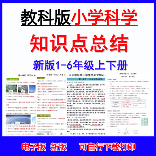 2026新教科版小学科学知识点总结