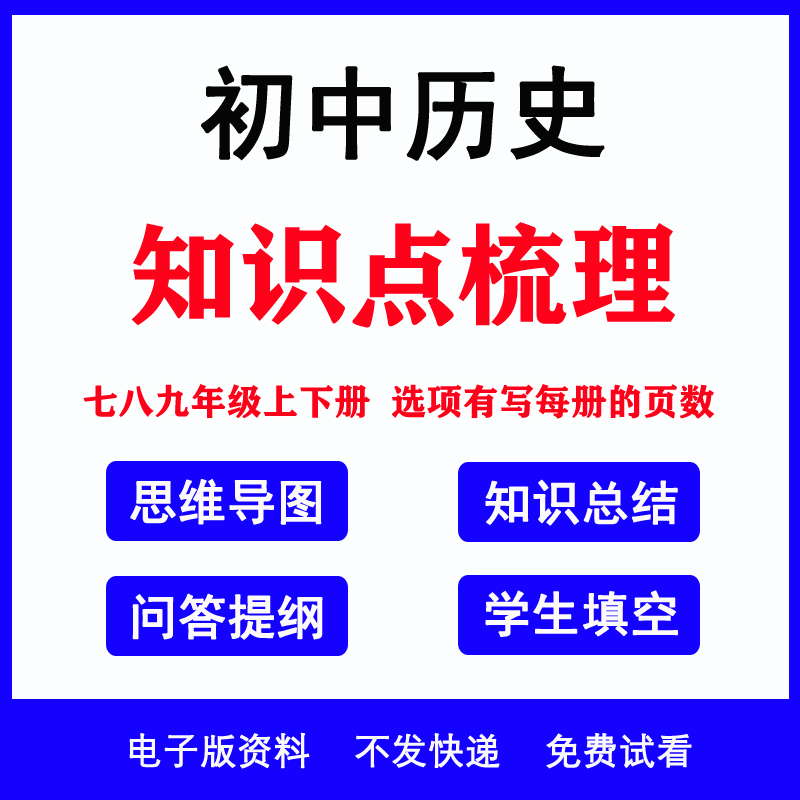 2025初中历史核心考点知识点梳理
