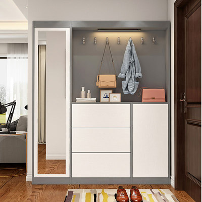 实木极窄鞋柜到顶家用门口超薄