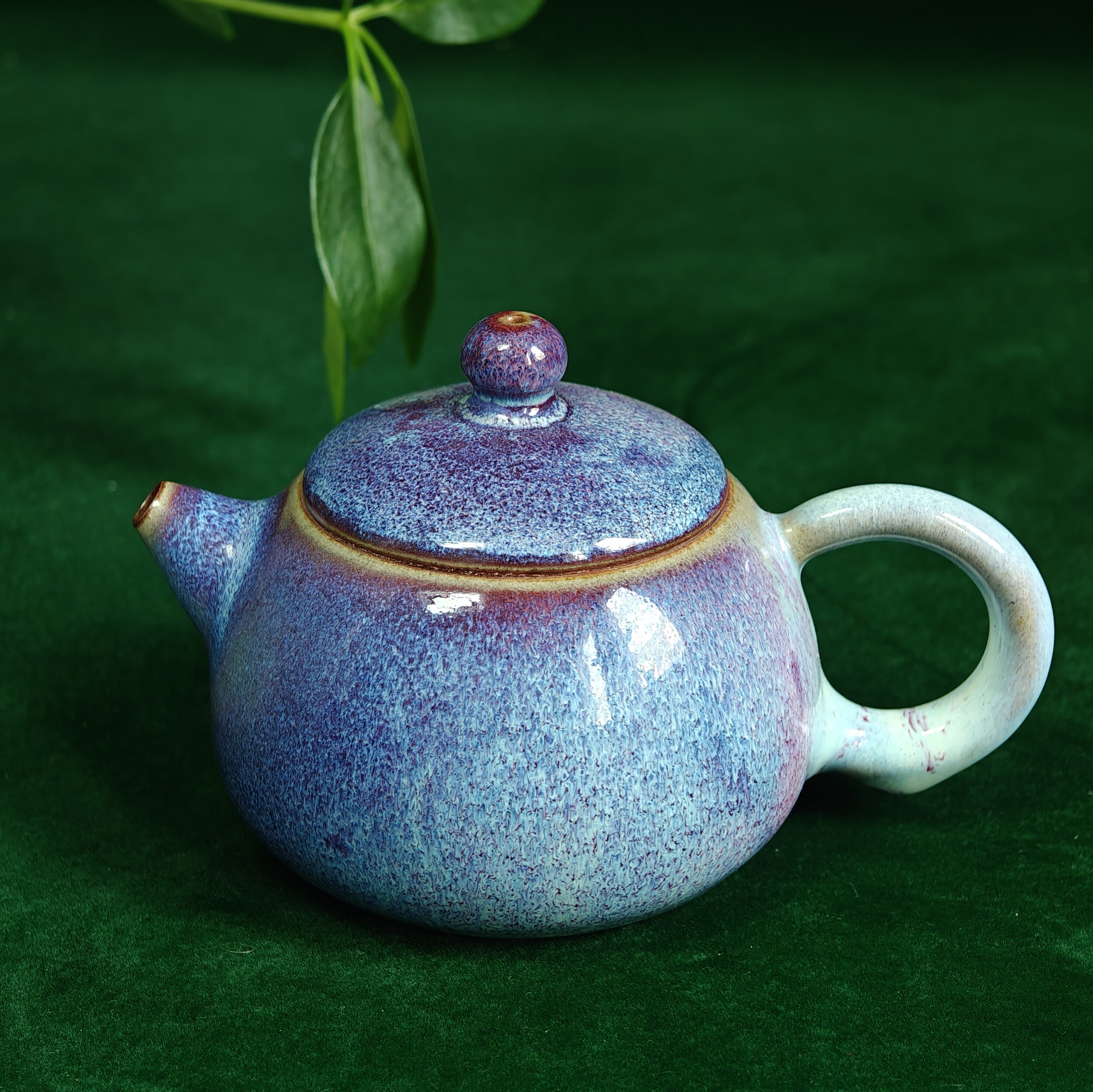 钧彩时光严选钧瓷杨鹏飞钧尚源手工紫藤花釉窑变精品西施壶茶壶