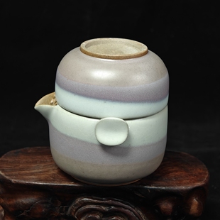 钧瓷名家陈俊才炭烧田园风光窑变精品手抓宝瓶随行杯茶壶原矿中式