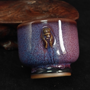 钧瓷泰斗刘富安传承人刘永召纯手工传统煤烧窑变精品主人杯茶杯