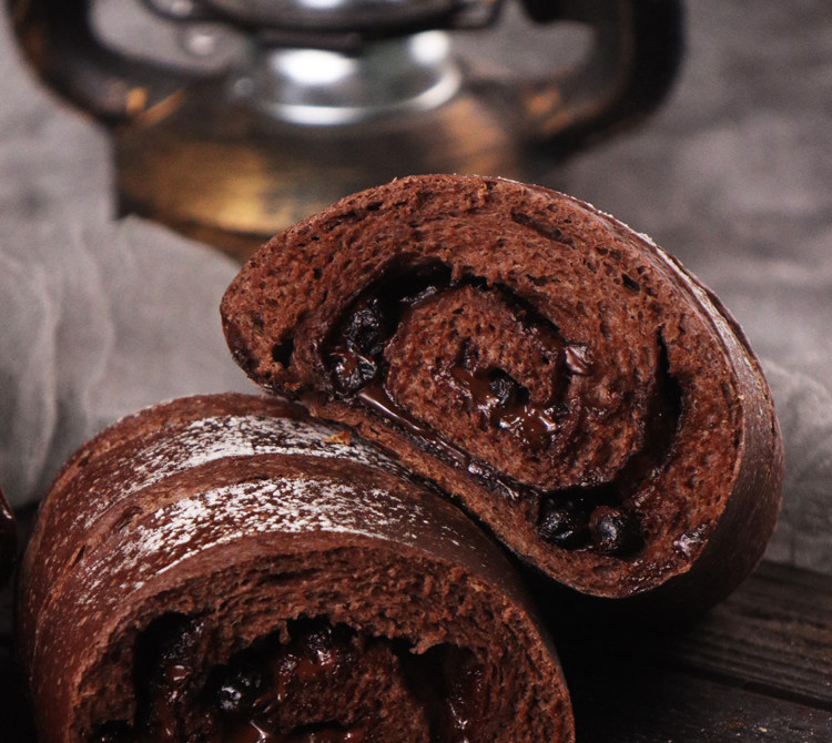 清晨里 醇香进口黑巧克力蓝莓无添蔗糖无油软欧面包欧包早餐代餐