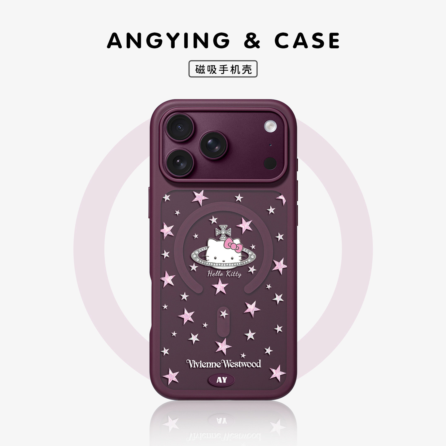 ANGYING× 土星猫咪适用iPhone18Promax手机壳新款磁吸Fo4苹果17pro保护套可爱超薄17pm高级感网红全包好看女