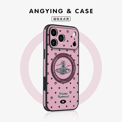 ANGYING × 贝壳土星适用iPhone18Promax手机壳Ho5新款ip16磁吸带支架苹果17Pro支点套15全包13pm高级感
