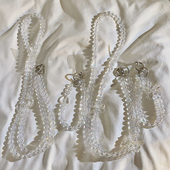 DIY简约透明珠珠斜跨长绳手工串珠手链手环适用于手机壳韩风百搭ins女款 便携钥匙扣腕带挂链挂脖防摔链