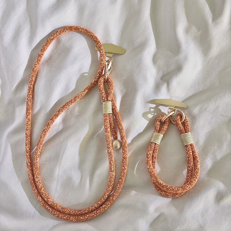 DIY潮流个性橙色闪钻斜跨长绳适用于手机壳多功能短款手机链金属夹片多功能户外结实耐用ccd相机便携侧肩女款,3C数码配件,手机挂件/手机链,淘宝优惠券,粉丝福利购,淘宝优惠卷