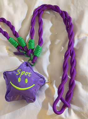 创意百搭ins立体紫色星星包编织长绳适用手机壳潮流个性手机配饰CCD相机拍立得短款结实挂绳便携侧背网红女款