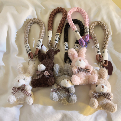 卡通可爱公仔蝴蝶结兔子手机挂绳