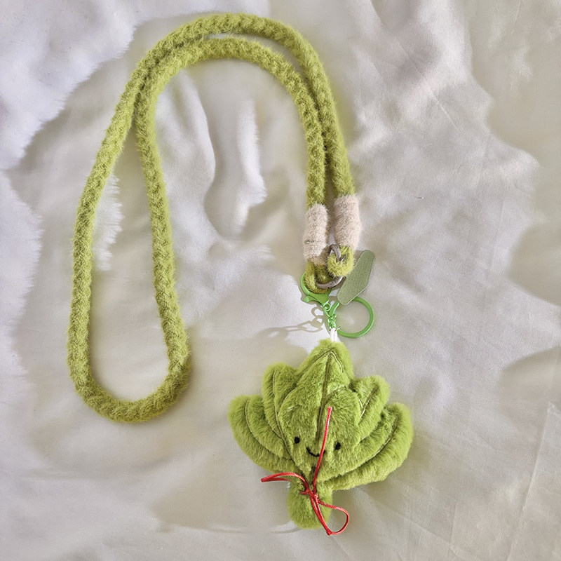 创意网红可爱绿色柚子叶公仔玩偶手机挂件尼龙线材斜跨长绳适用于手机壳百搭学生女款户外ccd便携背带挂脖绳,3C数码配件,手机挂件/手机链,淘宝优惠券,粉丝福利购,淘宝优惠卷